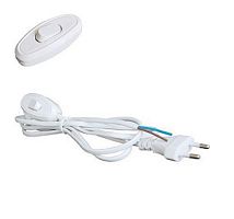 Шнур с электрической вилкой и переключателем для бра UNIVersal (ШВВП 2х0.75) 1.7м белый картинка 